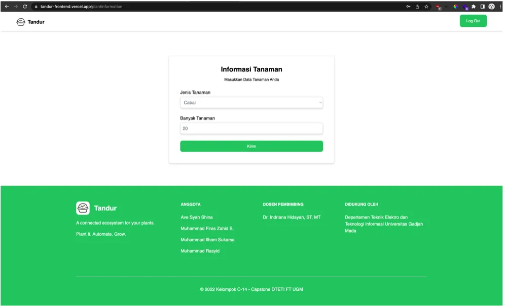 Tandur select plant page